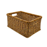 Maxbell Rattan Basket Decorative Hand Woven Bread Basket for Kitchen Shelf Household Dark 34x24x14cm