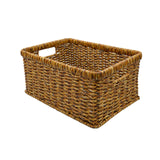 Maxbell Rattan Basket Decorative Hand Woven Bread Basket for Kitchen Shelf Household Dark 34x24x14cm