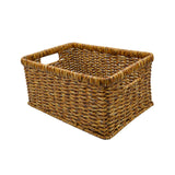 Maxbell Rattan Basket Decorative Hand Woven Bread Basket for Kitchen Shelf Household Dark 34x24x14cm