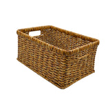 Maxbell Rattan Basket Decorative Hand Woven Bread Basket for Kitchen Shelf Household Dark 34x24x14cm