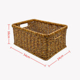 Maxbell Rattan Basket Decorative Hand Woven Bread Basket for Kitchen Shelf Household Dark 34x24x14cm