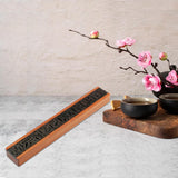 Maxbell Wooden Incense Burner Holder Home Decor Office SPA Incense Stick Box Storage Letters Lid