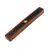 Maxbell Wooden Incense Burner Holder Home Decor Office SPA Incense Stick Box Storage Leaves Lid