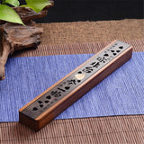 Maxbell Wooden Incense Burner Holder Home Decor Office SPA Incense Stick Box Storage Leaves Lid