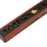 Maxbell Wooden Incense Burner Holder Home Decor Office SPA Incense Stick Box Storage Leaves Lid