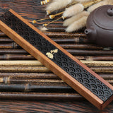 Maxbell Wooden Incense Burner Holder Home Decor Office SPA Incense Stick Box Storage Lotus Lid