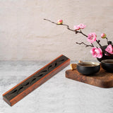 Maxbell Wooden Incense Burner Holder Home Decor Office SPA Incense Stick Box Storage Fish Lid