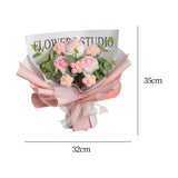 Maxbell Completed Crochet Flower Bouquet Artificial Flowers for Anniversary Birthday Light Pink