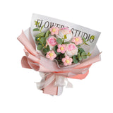 Maxbell Completed Crochet Flower Bouquet Artificial Flowers for Anniversary Birthday Light Pink