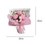 Maxbell Completed Crochet Flower Bouquet Artificial Flowers for Anniversary Birthday Pink