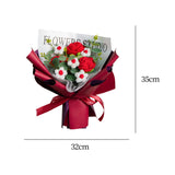 Maxbell Completed Crochet Flower Bouquet Artificial Flowers for Anniversary Birthday Red