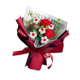 Maxbell Completed Crochet Flower Bouquet Artificial Flowers for Anniversary Birthday Red