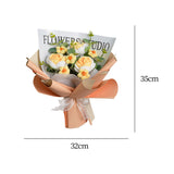 Maxbell Completed Crochet Flower Bouquet Artificial Flowers for Anniversary Birthday Yellow