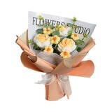 Maxbell Completed Crochet Flower Bouquet Artificial Flowers for Anniversary Birthday Yellow