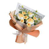 Maxbell Completed Crochet Flower Bouquet Artificial Flowers for Anniversary Birthday Yellow