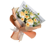 Maxbell Completed Crochet Flower Bouquet Artificial Flowers for Anniversary Birthday Yellow
