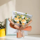 Maxbell Completed Crochet Flower Bouquet Artificial Flowers for Anniversary Birthday Yellow