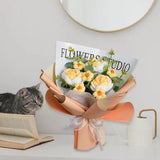Maxbell Completed Crochet Flower Bouquet Artificial Flowers for Anniversary Birthday Yellow