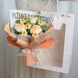 Maxbell Completed Crochet Flower Bouquet Artificial Flowers for Anniversary Birthday Yellow