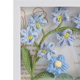 Maxbell Crochet Flower Bouquet Photo Frame Crocheted Yarn for Party Dining Room Blue