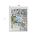 Maxbell Crochet Flower Bouquet Photo Frame Crocheted Yarn for Party Dining Room Blue