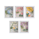 Maxbell Crochet Flower Bouquet Photo Frame Crocheted Yarn for Party Dining Room Blue