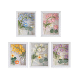 Maxbell Crochet Flower Bouquet Photo Frame Crocheted Yarn for Party Dining Room Blue
