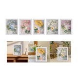 Maxbell Crochet Flower Bouquet Photo Frame Crocheted Yarn for Party Dining Room Blue