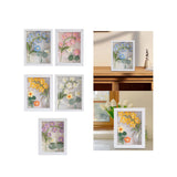 Maxbell Crochet Flower Bouquet Photo Frame Crocheted Yarn for Party Dining Room Blue