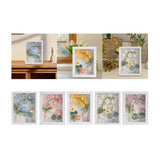 Maxbell Crochet Flower Bouquet Photo Frame Crocheted Yarn for Party Dining Room Blue