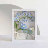 Maxbell Crochet Flower Bouquet Photo Frame Crocheted Yarn for Party Dining Room Blue