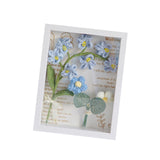 Maxbell Crochet Flower Bouquet Photo Frame Crocheted Yarn for Party Dining Room Blue