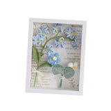 Maxbell Crochet Flower Bouquet Photo Frame Crocheted Yarn for Party Dining Room Blue