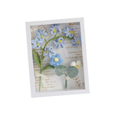 Maxbell Crochet Flower Bouquet Photo Frame Crocheted Yarn for Party Dining Room Blue