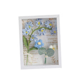 Maxbell Crochet Flower Bouquet Photo Frame Crocheted Yarn for Party Dining Room Blue