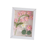 Maxbell Crochet Flower Bouquet Photo Frame Crocheted Yarn for Party Dining Room Pink