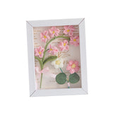 Maxbell Crochet Flower Bouquet Photo Frame Crocheted Yarn for Party Dining Room Pink