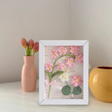 Maxbell Crochet Flower Bouquet Photo Frame Crocheted Yarn for Party Dining Room Pink