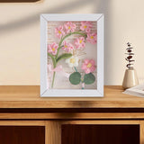 Maxbell Crochet Flower Bouquet Photo Frame Crocheted Yarn for Party Dining Room Pink
