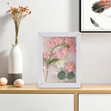 Maxbell Crochet Flower Bouquet Photo Frame Crocheted Yarn for Party Dining Room Pink