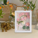 Maxbell Crochet Flower Bouquet Photo Frame Crocheted Yarn for Party Dining Room Pink