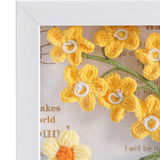 Maxbell Crochet Flower Bouquet Photo Frame Crocheted Yarn for Party Dining Room Yellow