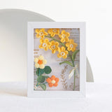 Maxbell Crochet Flower Bouquet Photo Frame Crocheted Yarn for Party Dining Room Yellow
