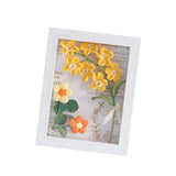 Maxbell Crochet Flower Bouquet Photo Frame Crocheted Yarn for Party Dining Room Yellow