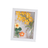 Maxbell Crochet Flower Bouquet Photo Frame Crocheted Yarn for Party Dining Room Yellow