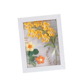 Maxbell Crochet Flower Bouquet Photo Frame Crocheted Yarn for Party Dining Room Yellow