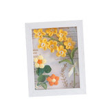 Maxbell Crochet Flower Bouquet Photo Frame Crocheted Yarn for Party Dining Room Yellow