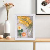 Maxbell Crochet Flower Bouquet Photo Frame Crocheted Yarn for Party Dining Room Yellow