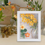 Maxbell Crochet Flower Bouquet Photo Frame Crocheted Yarn for Party Dining Room Yellow