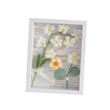 Maxbell Crochet Flower Bouquet Photo Frame Crocheted Yarn for Party Dining Room White